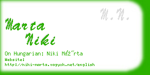 marta niki business card